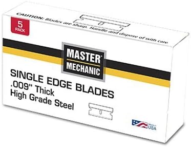 Idl Tool International 741355 5-Pack .009-Inch Single-Edge Razor Blade - Quantity 100