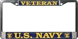U.S. Navy Veteran Chrome Metal License Plate Frame