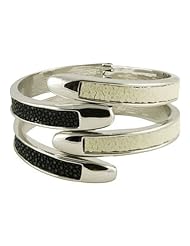 Black / White Premium Bracelet Top quality - Genuine Stingray Skin Leather