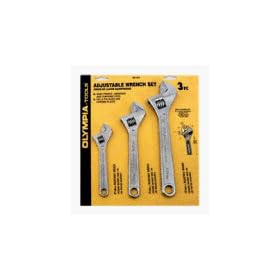 Olympia Tools 01-073 3-Piece Adjustable Wrench Set: 6-inch, 8-inch, & 10-inch