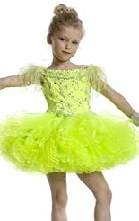 Girls Chiffon/Taffeta/Tulle Lace Crystal Applique Feathers Beaded Crystals Prom Dress 