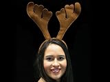 Weihnachts Elchgeweih Rentiergeweih einfach brauner Haarreif wm-19a