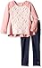 Calvin Klein Toddler Girls French Terry Lace Overlay with Jeggings Set, Pink, 3T