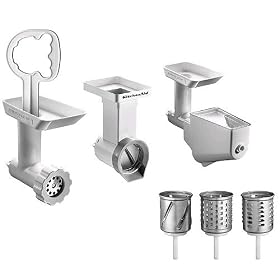 KitchenAid FPPC Mixer Attachment Pack; Grinder/ Mincer, Slicer/ Shredder, Fruit & Vegetable Strainer
