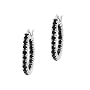 Sterling Silver Inside Out Genuine Sapphire Hoop Earrings