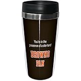 Tree-Free Greetings sg24114 Browns Football Fan Sip 'N Go Stainless Steel Lined Travel Tumbler, 16-Ounce