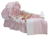 Pink Seersucker Moses Basket