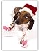   - Dachshund Dog with Bunny Slippers Christmas Holiday Greeting Card 10 Pack Set Gifty Idea