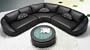4 pcs Sectional Italian Leather Sofa Set, Item#2224, BLACK
