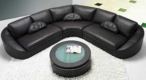 4 pcs Sectional Italian Leather Sofa Set, Item#2224, BLACK 4 pcs Sectional Italian Leather Sofa Set, Item#2224, BLACK