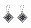 Earrings - E416 - Crystal Diamond Shaped Earrings - Sterling Silver Ear Wire ~ Clear