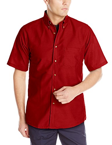 Red Kap Men's RK Poplin Dress Shirt, Red, SS 4XL