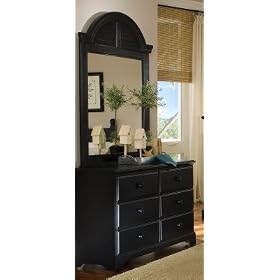 Midnight Black Double Dresser With Mirror