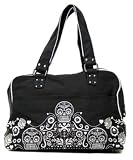 Loungefly Day of the Dead Skull Embroidered Black and Silver Purse