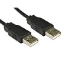 1.8M USB 2.0 Data Cable A Male to A Male - Black