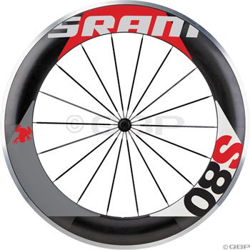 SRAM S80 700C FR Clincher (Black with Red Decals, 80mm)