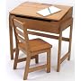 Lipper International Child's Slanted Top Desk And Chair - Pecan