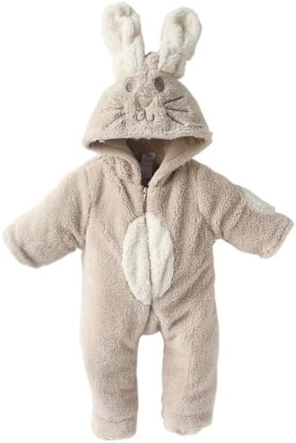 Baby Boy and Girl Winter Jumpsuits Rabbit Animal Modelling 0-2year Old (50cm, Brown)