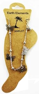 Silver Butterfly Dangle Anklet - Huntington Beach Anklet [Jewelry]
