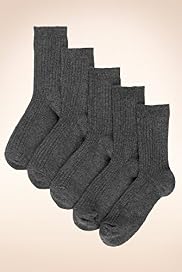 5 Pairs of Freshfeet™ Cotton Rich Ribbed School Socks