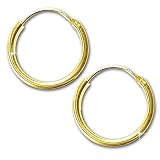 CLEVER SCHMUCK Goldene Creole Ø 15 x 1,3 mm glänzend schlicht ECHT GOLD 333
