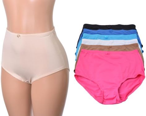 Women's 6 Pack High Waist Cool Feel Brief Underwear Panties S-5xl