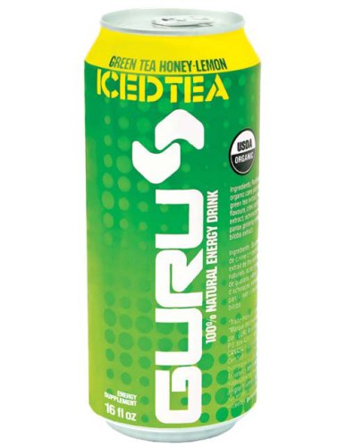Guru Iced Tea Energy Drink, 100% Natural, Green Tea Honey Lemon, 16-Ounce Cans (Pack of... by Guru