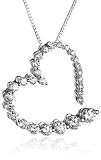 14k White Gold Journey Heart-Shaped Pendant (1/2 cttw, H-I Color, I1 Clarity)