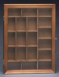 Wood Wall Collector Cabinet Miniature Figures Dolls Glass Door