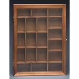 Wood Wall Collector Cabinet Miniature Figures Dolls Glass Door