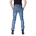 Feinste Men's Slim Zipper Biker Jeans Moto Denim Pants(32W,Blue)