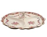 Gracie China Pink Chinese Bouquet 10-1/4-Inch Multi Section Tray