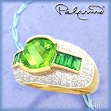 18K Peridot, Tsavorite & Diamond Ring by Palermo