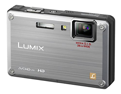 Panasonic DMC-FT1EG-S Digitalkamera (12 Megapixel, 4-fach opt. Zoom, 6,9 cm (2,7 Zoll) Display, Bildstabilisator, bis 3m wasserdicht) silber