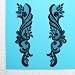 Flower Leaf Swag Applique - Black - Pair<br><font color=