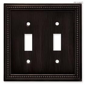 Brainerd #64409 Bronze Bead DBLSwitc Plate by BRAINERD MFG CO/LIBERTY HDW
