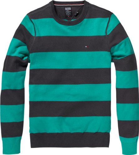 Hilfiger Denim Herren Tandy cn striped sweater l/s 1950333806, Gr. LG (DARK SHADOW / GUMDR Preisvergleich