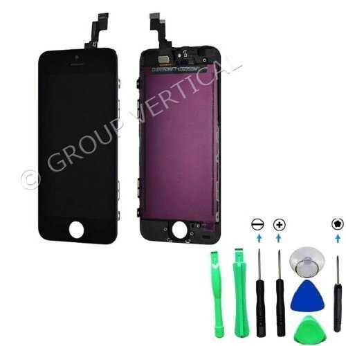 Group Vertical® Black Front Assembly LCD Display Screen Touch Digitizer Assembly for Apple iPhone 5C + TOOLS