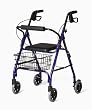 Medline Deluxe Folding Rollator Walker, Blue