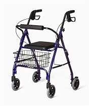 Medline Deluxe Folding Rollator Walker, Blue