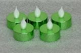 Green LED (Battery operated) Tealight Candles (set of 5)