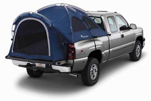 GM 6.5' Short Bed Blue Truck Tent with Awning and White GM Racing Logo by GMC