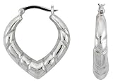 Sterling Silver High Polished Heart Shrimp Hollow Earring