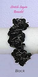 Bracelet - B332 - Stretch Sequin - Black