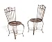 Jack Post IM-507 Jacquard Collection Round Bistro Chairs in Mocha Finish, Set of 2