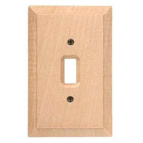 American Tack 180T Unfinished Wood Single Toggle Wallplate by American Tack