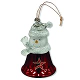 Pack of 3 MLB Houston Astros Snowman Bell Christmas Ornaments 2.5"