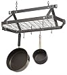 Enclume DR5 Decor Retro Rectangle Ceiling Rack with Grid, Hammered Steel