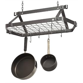 Enclume DR5 Decor Retro Rectangle Ceiling Rack with Grid, Hammered Steel from Retro Kitchen Products