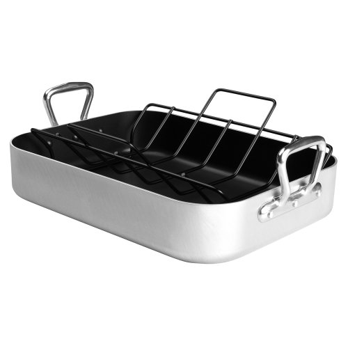 T-Fal Specialty 16.5 x 12-Inch Brushed Aluminum Roaster